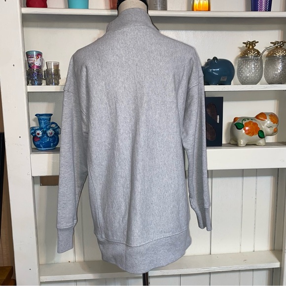 Champion Grey Unisex Reverse Weave High Neck Pullover Sweater Medium - Picture 2 of 8